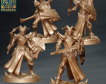 Infernal Abyss Knights Einzel/4er Set Miniaturen D&D Fantasy RPG - Labyrinth Modelle - Dämon, Chaos, Dämon