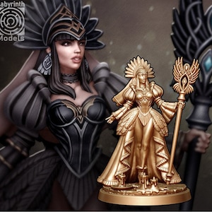Odile the Raven Witch - Individual Miniature - D&D Fantasy RPG - Labyrinth Models - Fantasy, Cities of Freeguild, Witches