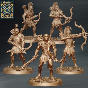 Olympians Warriors of Apollo (Archer Unit) - Individual/Set of 5 Miniatures - D&D Fantasy RPG - Labyrinth Models - Medusa, Greek, Mythology