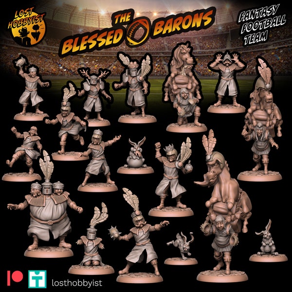 Kit en plusieurs parties de l'équipe de football Fantasy Blessed Barons - Miniatures Empire de style Monty Python