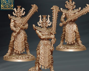 Aztlan Dynasty Stone Guardian Unit - Individual/Set of 3 Miniatures - D&D Fantasy RPG - Labyrinth Models - Mayan, Aztec, Inca, Mesoamerican