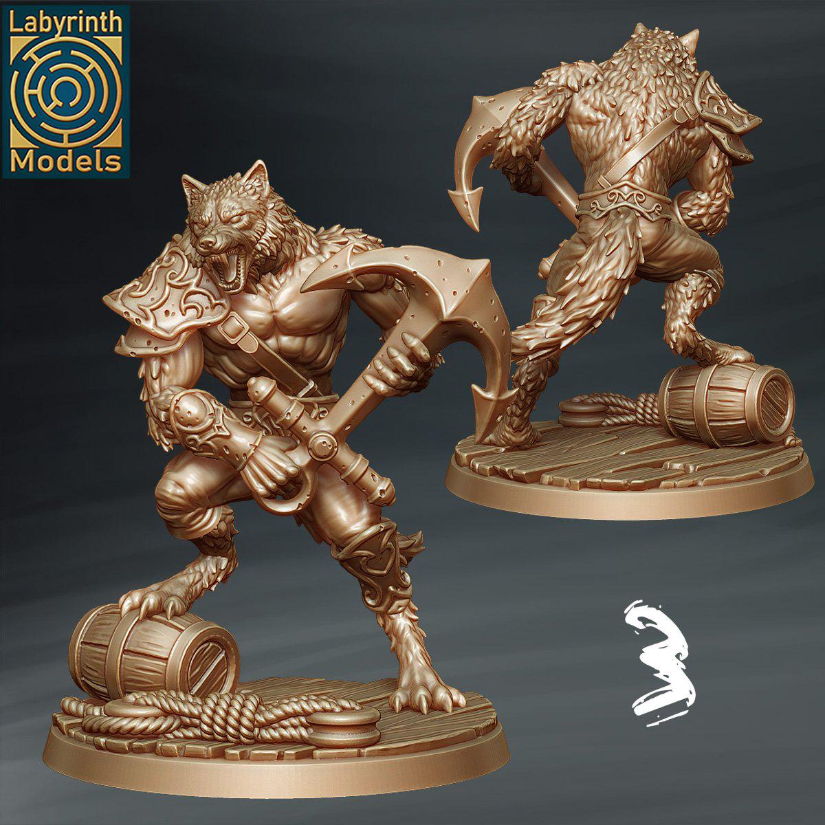 Charon's Werewolf Pirates Unit - Individual/set of 3 Miniatures - D&D ...