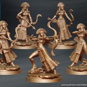 Kingdom of Kemet Aspis Archers Unit - Individual/Set of 5 Miniatures - D&D Fantasy RPG - Labyrinth Models - Tomb Kings, Egyptian
