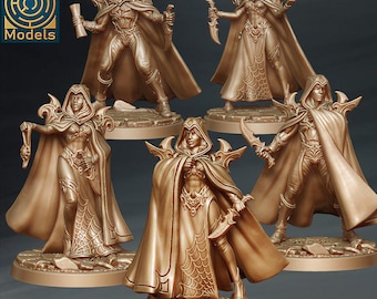 Dark Elves Spider Cult Cultists - Individual/Set of 5 Miniatures - D&D Fantasy RPG - Labyrinth Models - Fantasy, Drow, Khaine Daughters