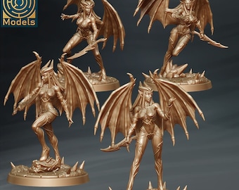 Infernal Succubus Individual/Set of 4 Miniatures D&D Fantasy RPG - Labyrinth Models - Demon, Chaos, Daemon, Succubi