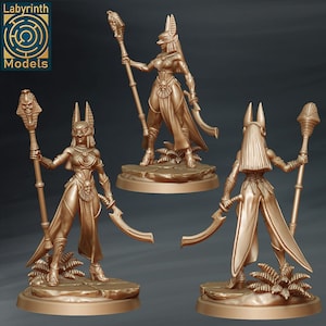 Kingdom of Kemet Priestess of Anubis Miniature D&D Fantasy RPG - Labyrinth Models - Tomb Kings, Egyptian