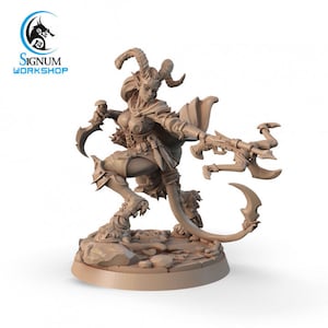 Shaxi the Shadow Slayer – Signum Workshop - Tiefling Miniature, D&D, Fantasy