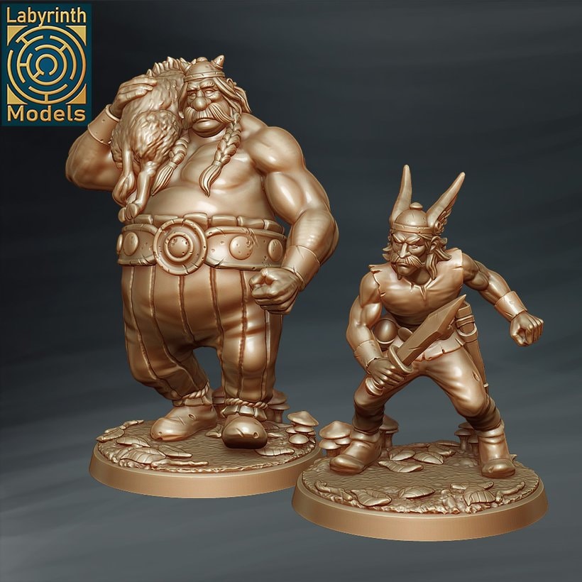Asterix and Obelix Miniature - Etsy Canada