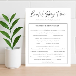 Bridal Story Game, Bridal Shower Games, Wedding Shower Game, Printable Games, Bridal Shower Party Activities, Minimalist Bridal Shower