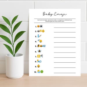 Baby Shower Games, Baby Emoji Printable Games, Baby Sprinkle Party Activities, Minimalist Baby Shower, Gender Neutral Baby Shower
