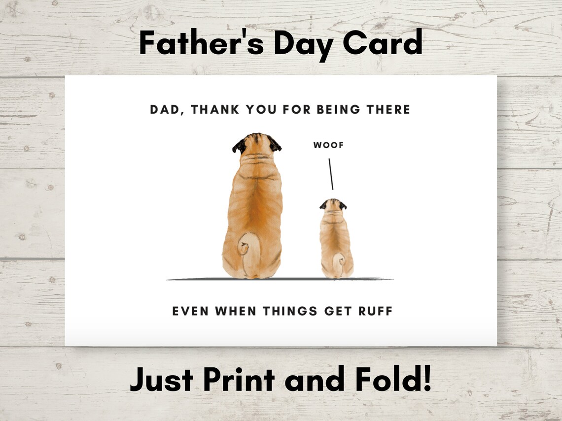 Printable Father's Day Coloring Card Cute Dog Themed - Etsy