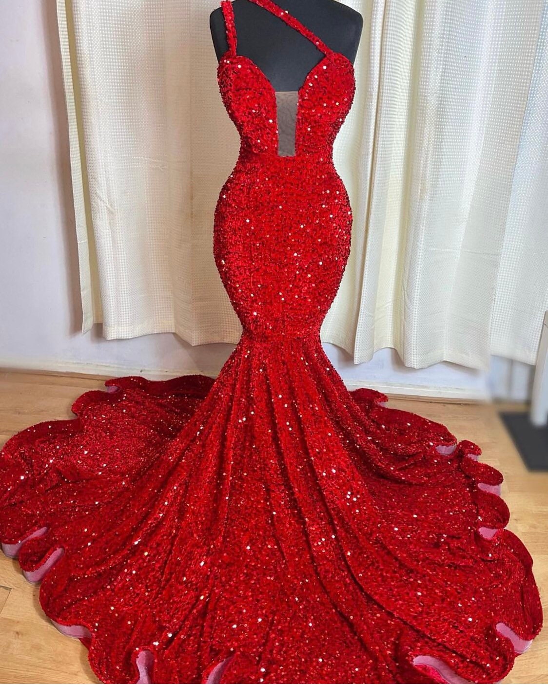 Red Mermaid Sequin Dressafrican Woman Prom Dress african - Etsy