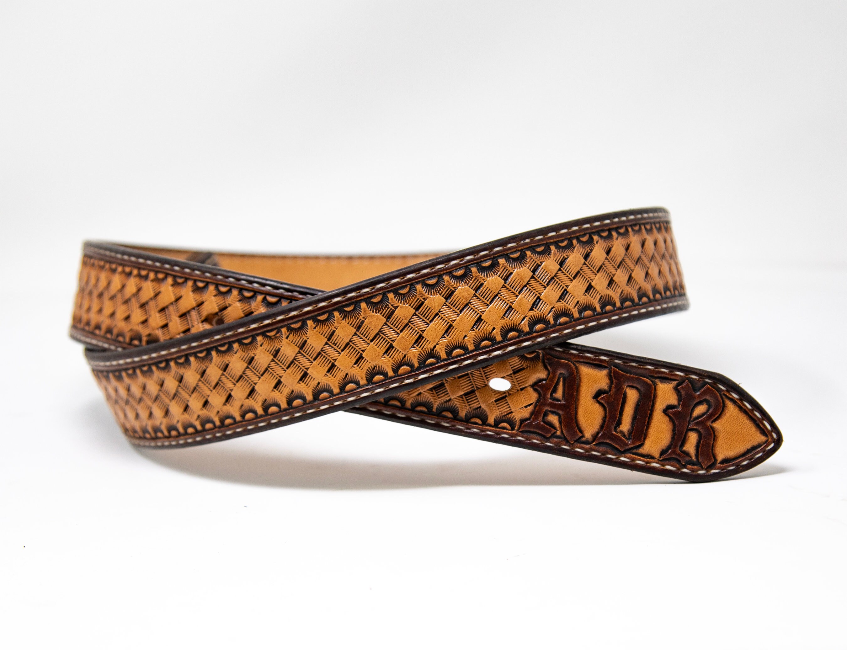Custom Leather Basketweave Stamped Leather Belt - Etsy Custom Leather Basketweave Stamped Leather Belt - Etsy