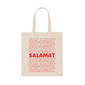 Salamat Thank You Canvas Tote Bag, Filipino Tote Bag, Pinoy Tote Bag, Philippines Tote Bag