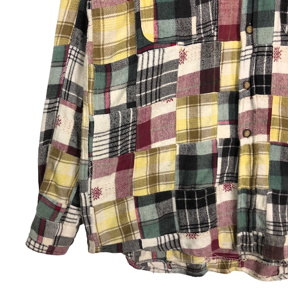 PICK!!! Vintage Flannel Jacket Patchwork Design K… - image 4