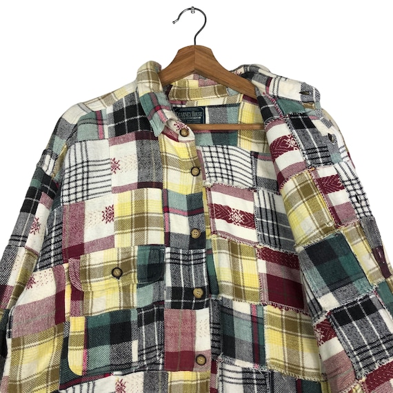PICK!!! Vintage Flannel Jacket Patchwork Design K… - image 8