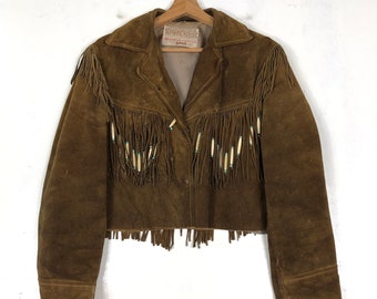 Vintage Schott NYC Brown Suede Leather Jacket Medium 90's Schott