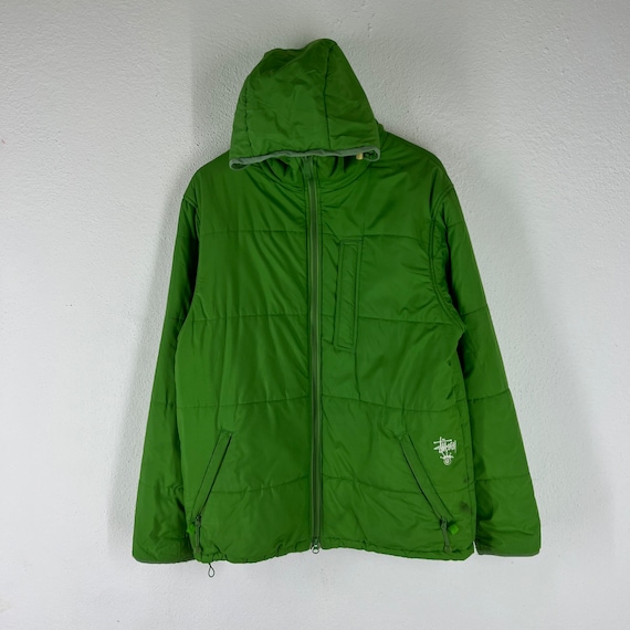 PICK Vintage 90s Stussy Light Down Puffer Hoodie Jacket Streetwear 