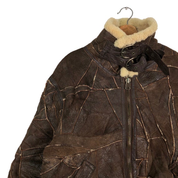 Vintage Patchwork Shearling B3 Bomber Jacket, She… - image 5