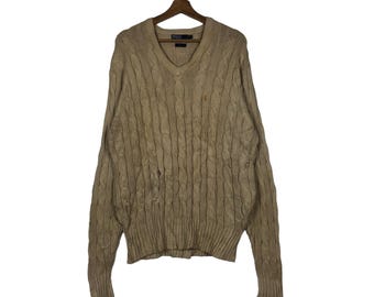 Vintage Knit Sweatshirt Cardigan Polo Ralph Lauren
