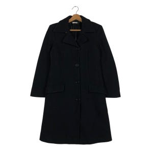 Vintage Rich Black Long Jacket Miu Miu Prada Made In Italy Double Breast