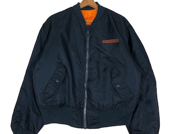 Vintage Avirex USA MA-1 Bomber Jacket: 90s Military Reversible
