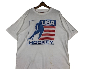 80’s Vintage Short Sleeve T-Shirt USA Hockey Big Logo