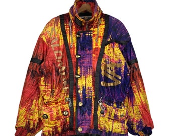 ¡OFERTA! Chaqueta de esquí vintage Salomon, multibolsillos, combinación de colores exclusiva, unisex, talla mediana (etiqueta). ¡Muy rara! ¡Difícil de encontrar!
