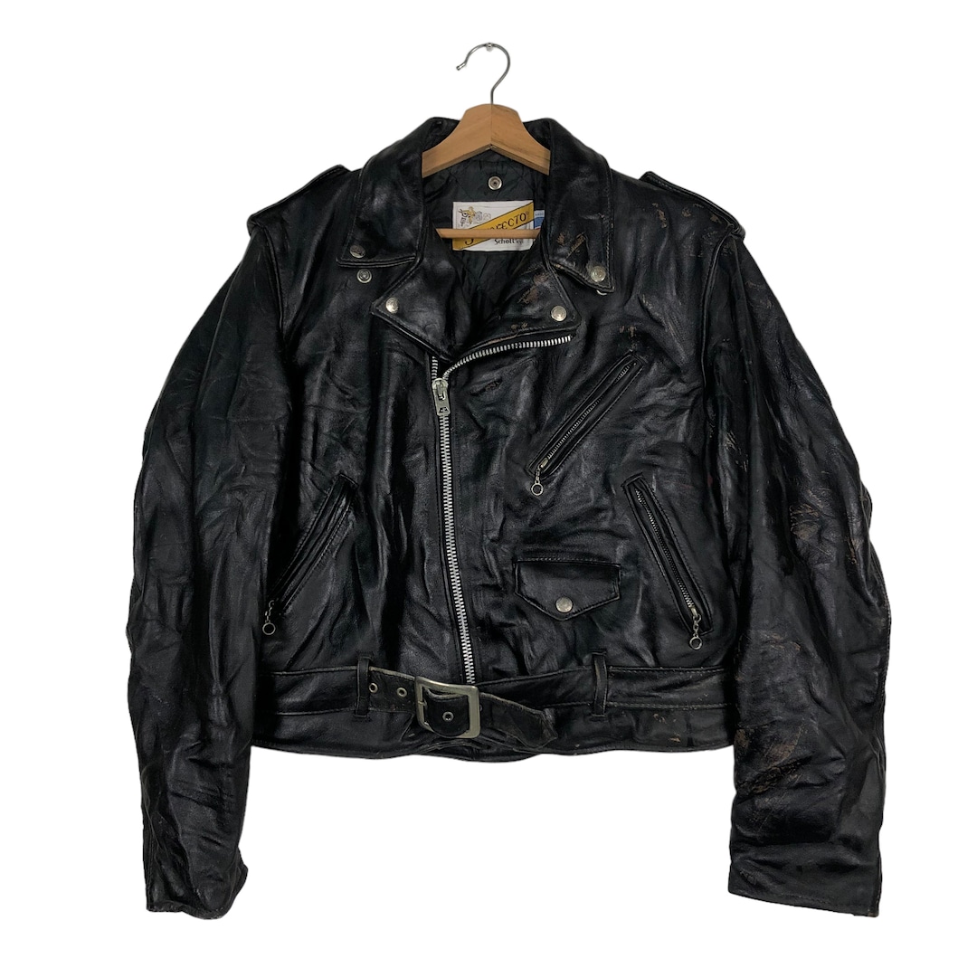 Vintage Schott Perfecto Biker Jacket, Double Collar Cafe Racer
