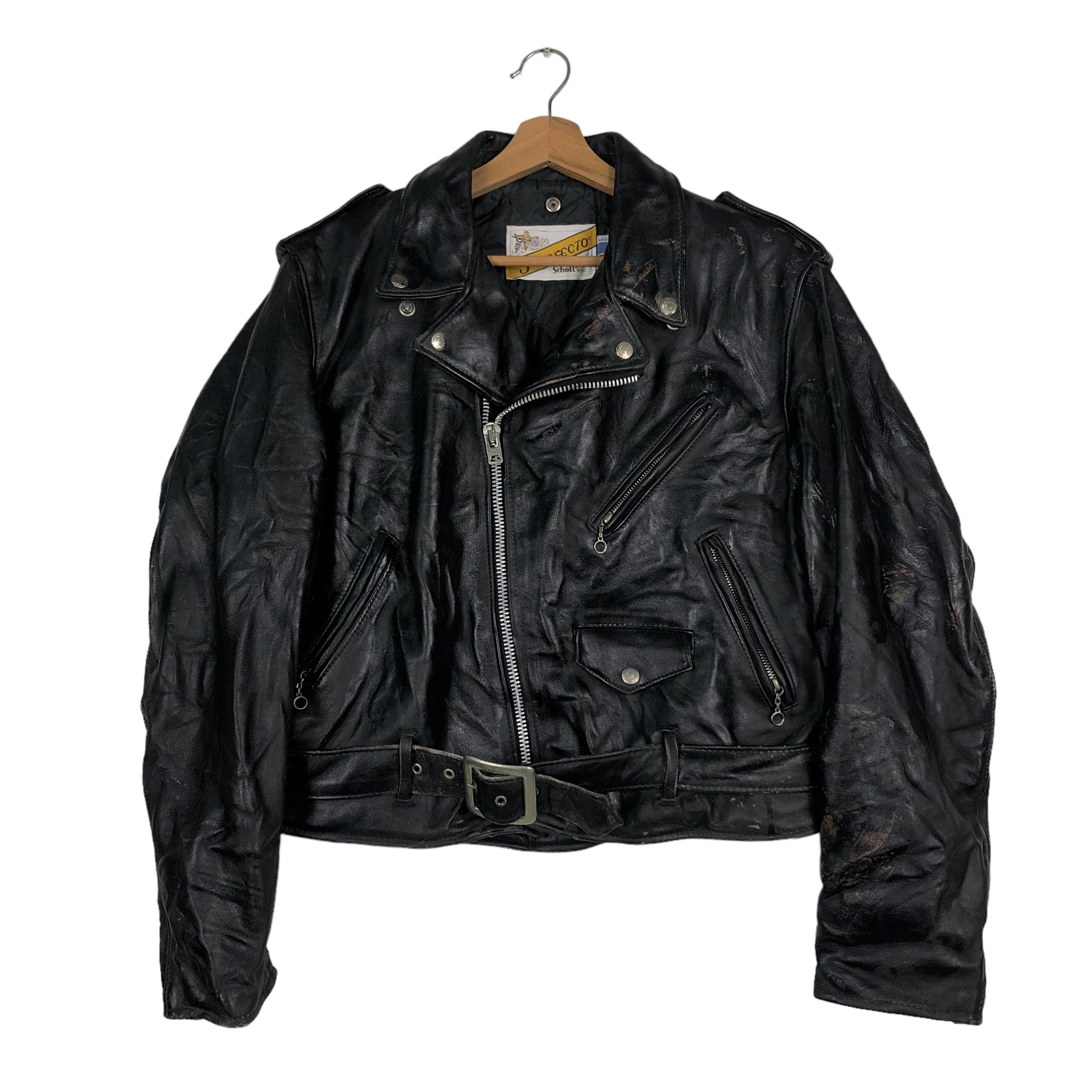 Vintage Schott Perfecto Biker Jacket, Double Collar Cafe Racer