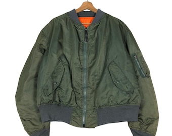 Vintage 90s Alpha Industries MA-1 Bomber Jacket, Reversible, Made