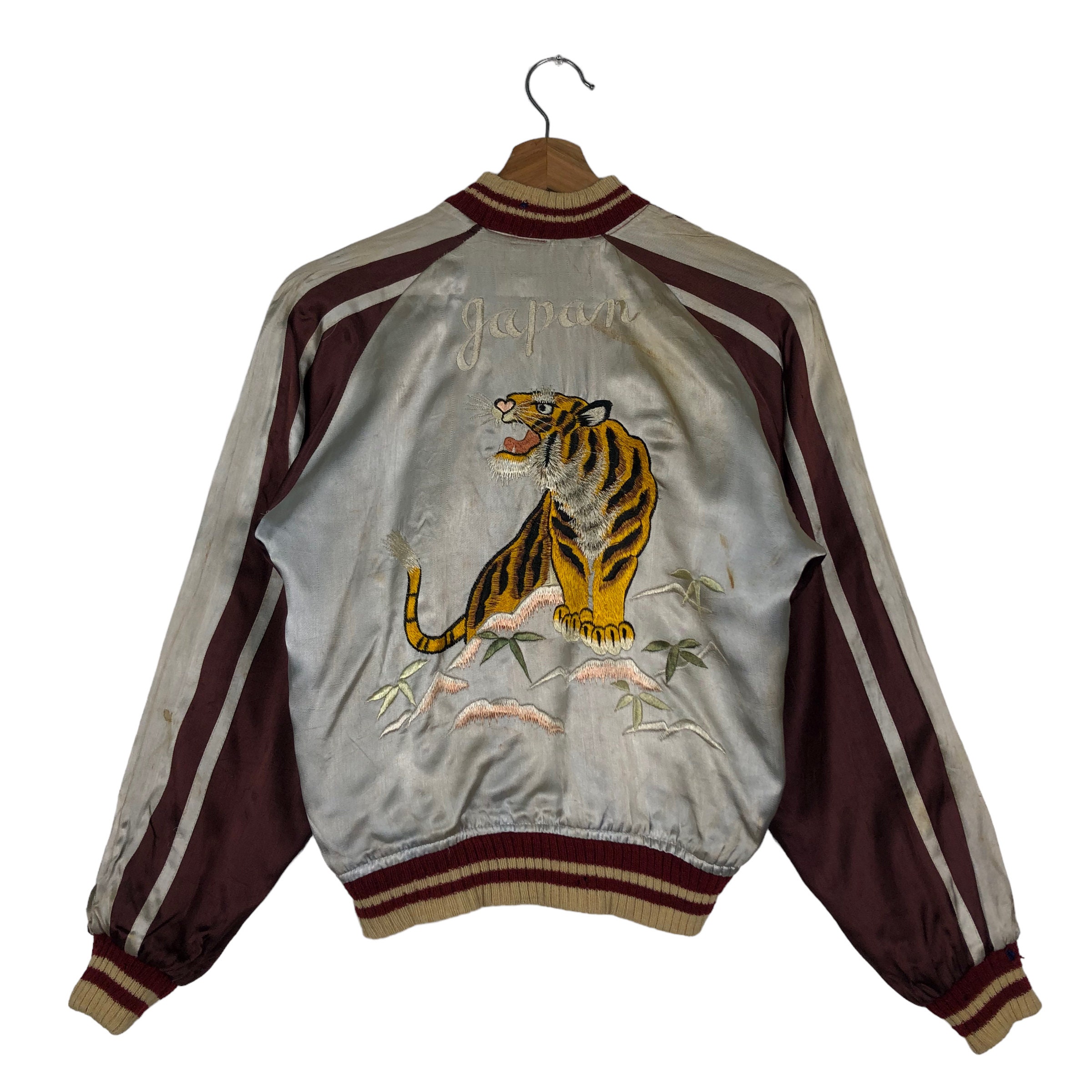 ヴィンテージ刺繍スカジャン スーベニアジャケット リバーシブル 龍柄