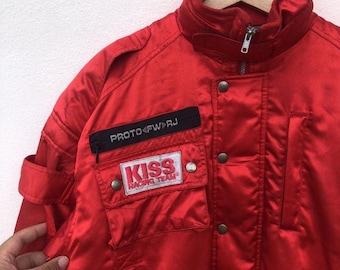 Vintage KISS Racing Team Bomber Jacket, Red, Large - Etsy