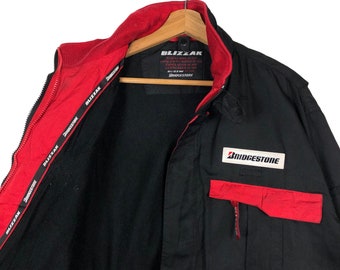 Vintage Bomber Jacket Worker Bridgestone Big Logo - Etsy