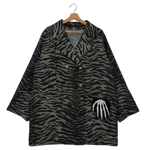 Tiger Striped Camo Design Oversized Jacket L’Equipe Yoshie