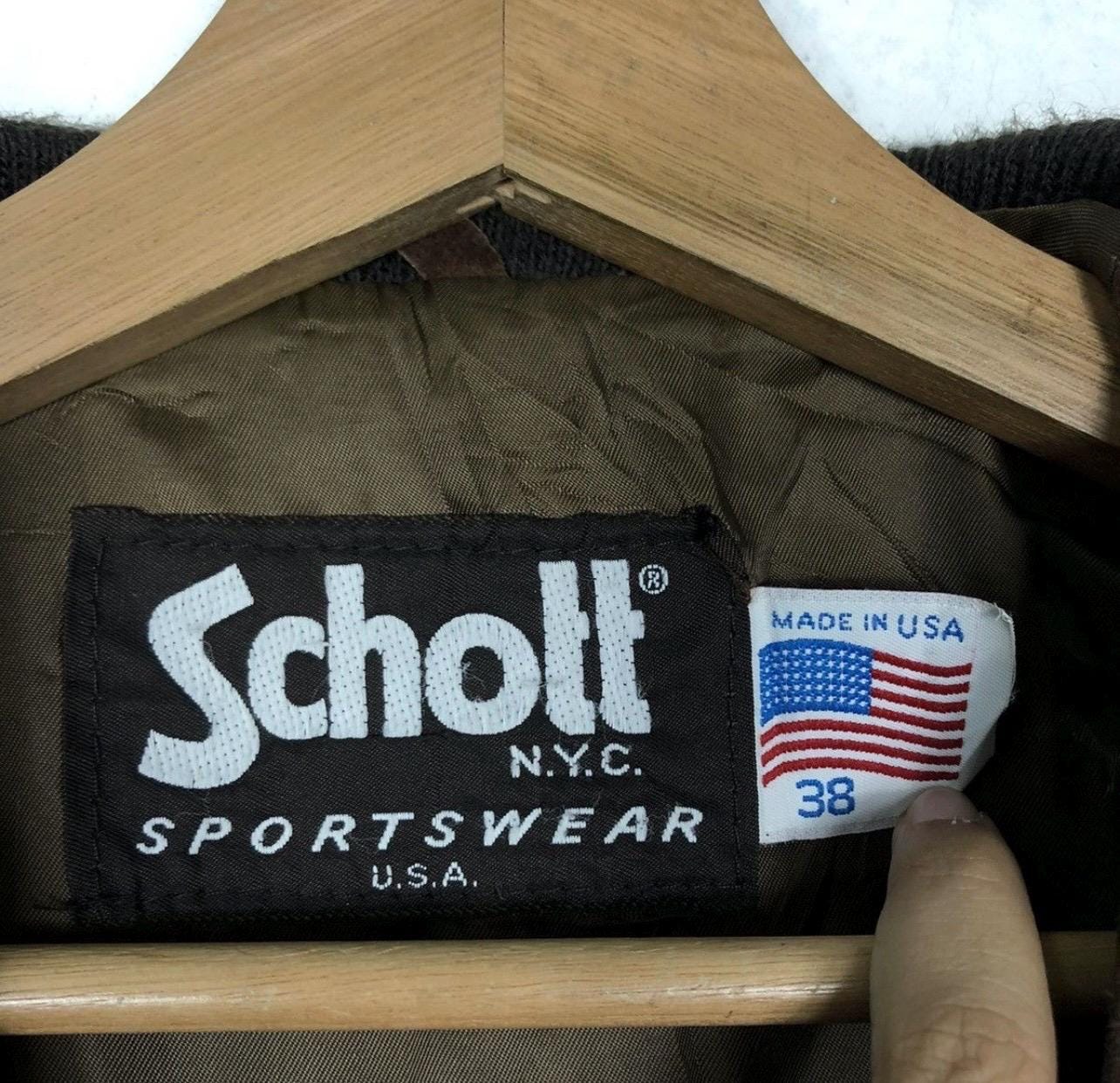 Vintage Schott NYC Suede Leather Bomber Jacket, USA Made (size 38