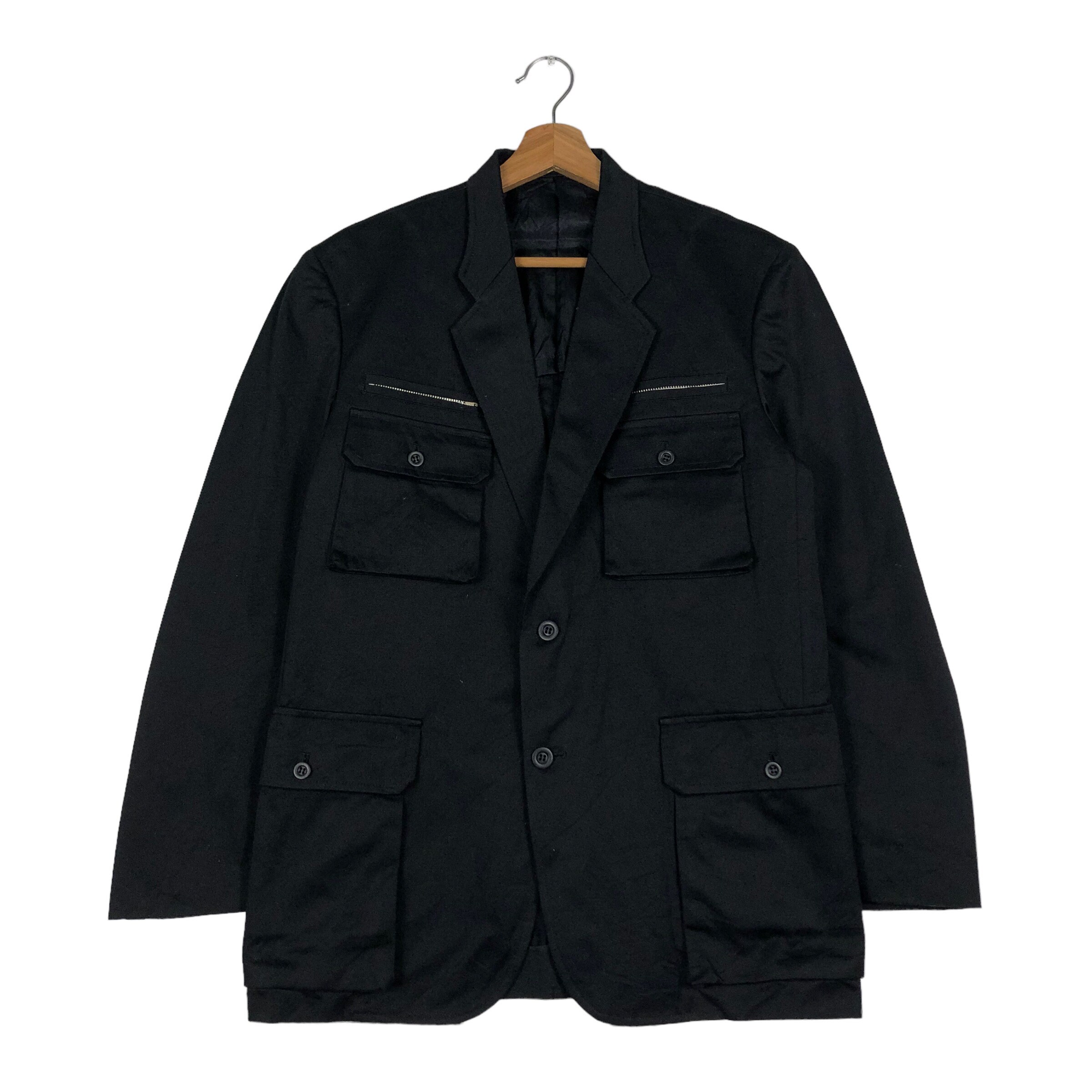 ジャケット・アウター 80s COMME des GARCONS 4-pockets silk JKT Vintage Comme Des Garcons Homme Multi Pocket Cargo Work Chore