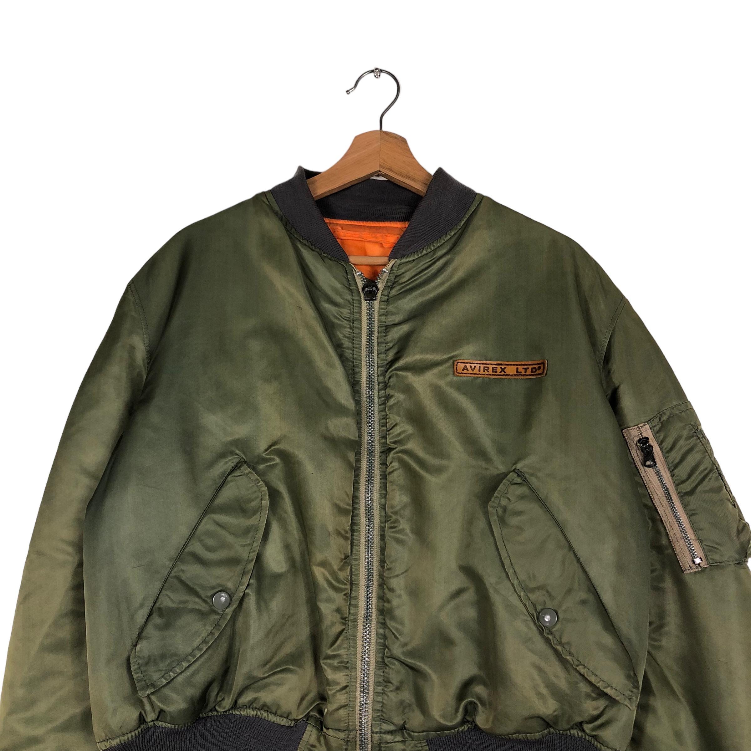 Vintage Avirex MA-1 Bomber Jacket, Reversible, Embroidered Logo (M