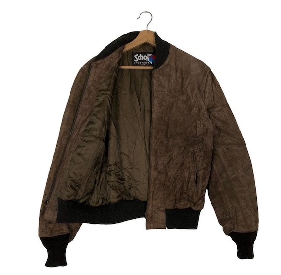 Vintage Schott NYC Suede Leather Bomber Jacket, USA Made (size 38