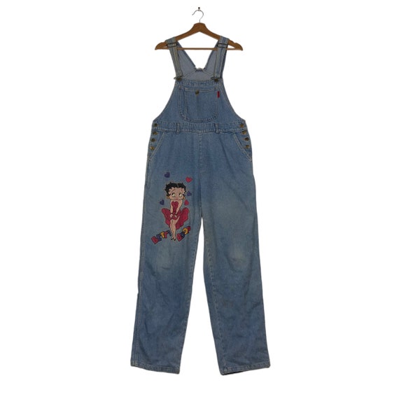 Vintage Denim Overall Trousers Worker Betty Boop Big Logo - Etsy