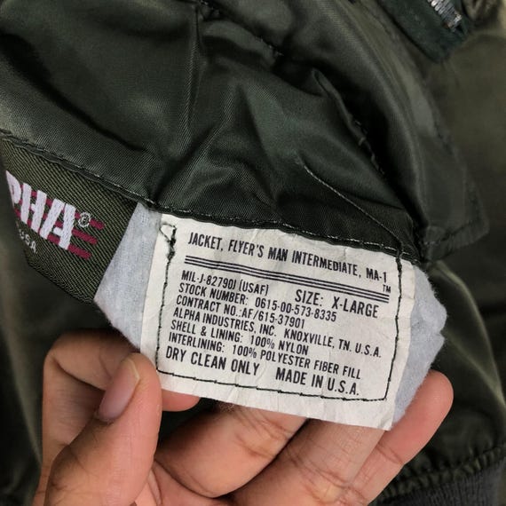 Vintage Alpha Industries MA-1 Reversible Bomber Jacket, Made in