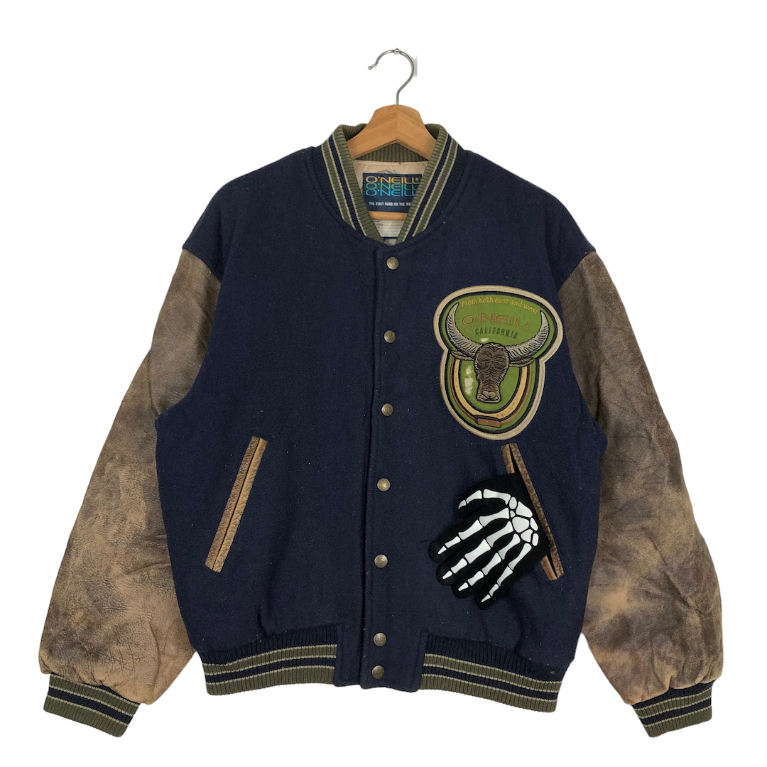 ジャケット・アウター 90s Oneill real leather varsity jacket Vintage 90s Oneil Wool Varsity Jacket Sleeve Leather Size M