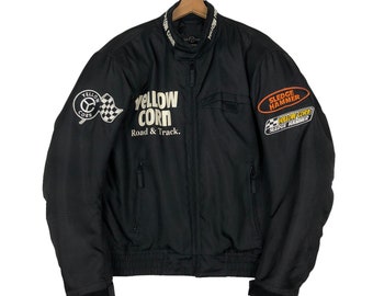 Vintage 90s Yellow Corn Biker Jacket: Tokyo Yokohama Road & Track