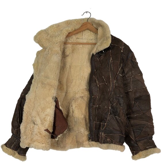 Vintage Patchwork Shearling B3 Bomber Jacket, She… - image 7