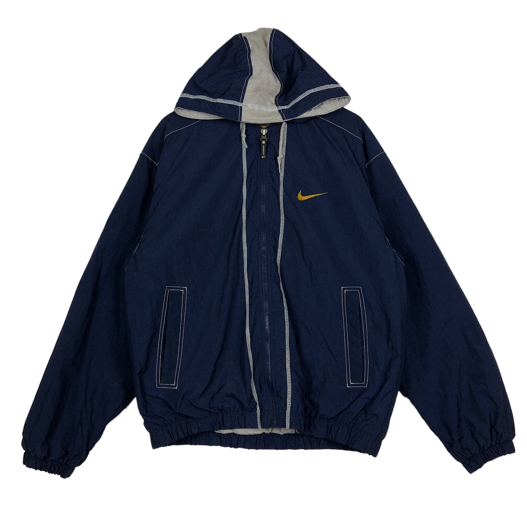 90's Vintage Nike Big Swoosh Bomber Jacket Hoodie - Etsy