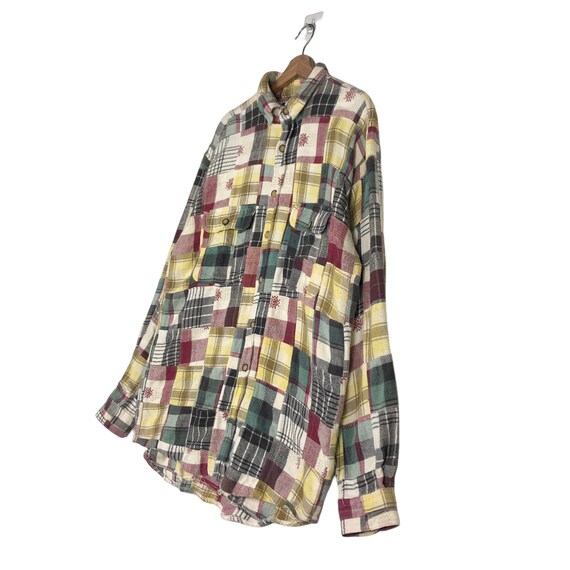 PICK!!! Vintage Flannel Jacket Patchwork Design K… - image 2