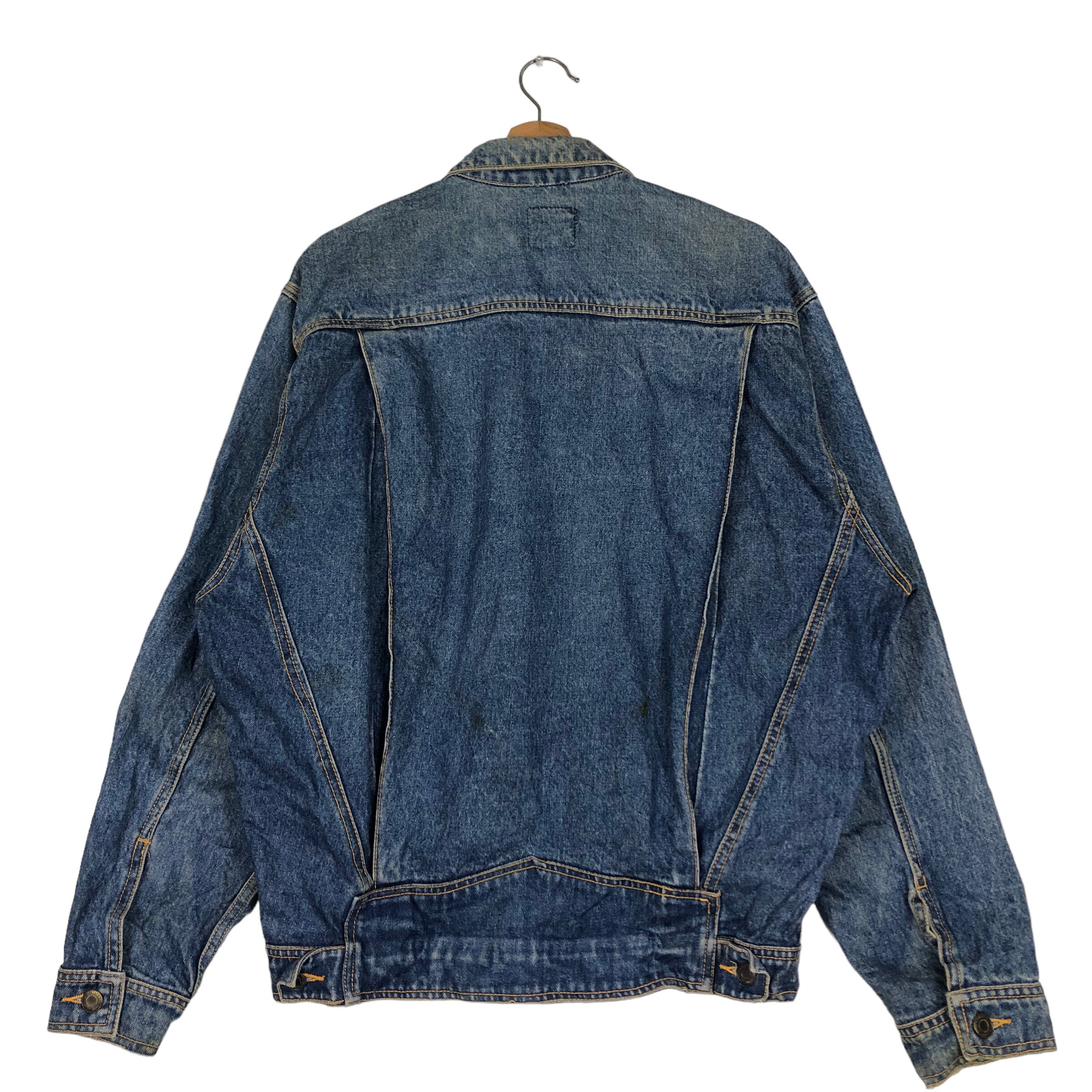 Vintage Denim Trucker Jacket, Multi-pocket Worker Wear (M) - Etsy