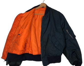 Vintage 90s Alpha Industries MA-1 Bomber Jacket, USA Made, Medium