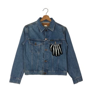 PICK!! Vintage 90’s Trucker Denim Jacket Sanjego Japan Multi Pocket