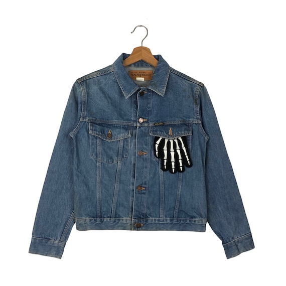 PICK!! Vintage 90's Trucker Denim Jacket Sanjego Japan Multi